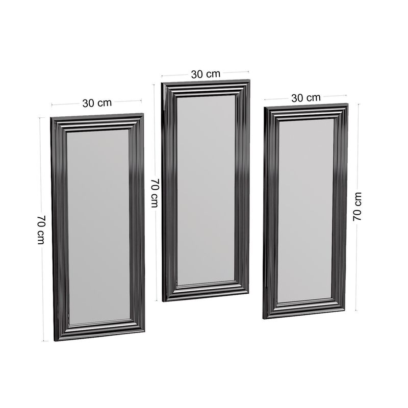 Casa si Gradina - Decoratiuni - Oglinzi - Set oglinzi, Hanah Home, mdf, argintiu, 30x70x3 cm - Infinity.ro