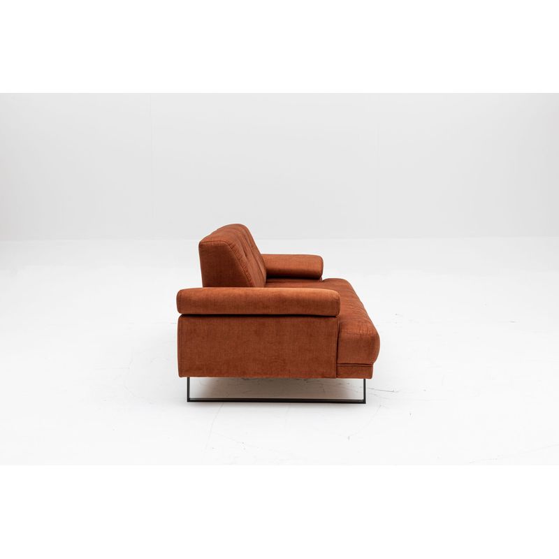 Casa si Gradina - Mobilier - Canapele si coltare - Canapele - Canapea extensibila, Hanah Home, lemn fag, portocaliu, 199x99x83 cm - Infinity.ro