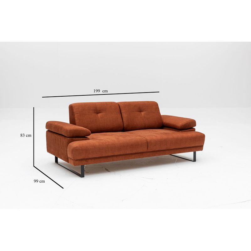 Casa si Gradina - Mobilier - Canapele si coltare - Canapele - Canapea extensibila, Hanah Home, lemn fag, portocaliu, 199x99x83 cm - Infinity.ro