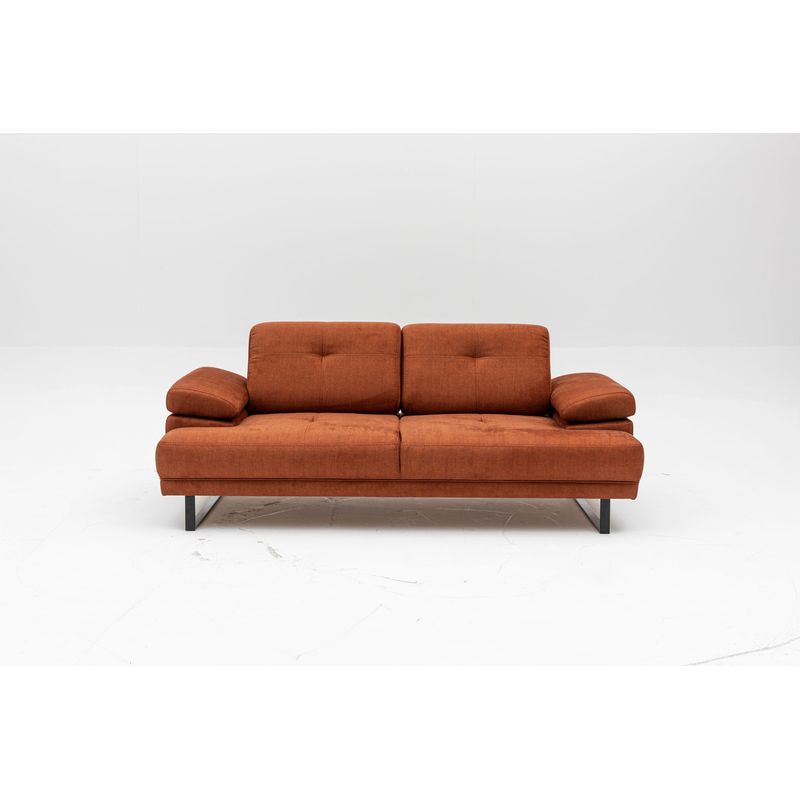 Casa si Gradina - Mobilier - Canapele si coltare - Canapele - Canapea extensibila, Hanah Home, lemn fag, portocaliu, 199x99x83 cm - Infinity.ro