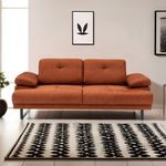 Casa si Gradina - Mobilier - Canapele si coltare - Canapele - Canapea extensibila, Hanah Home, lemn fag, portocaliu, 199x99x83 cm - Infinity.ro