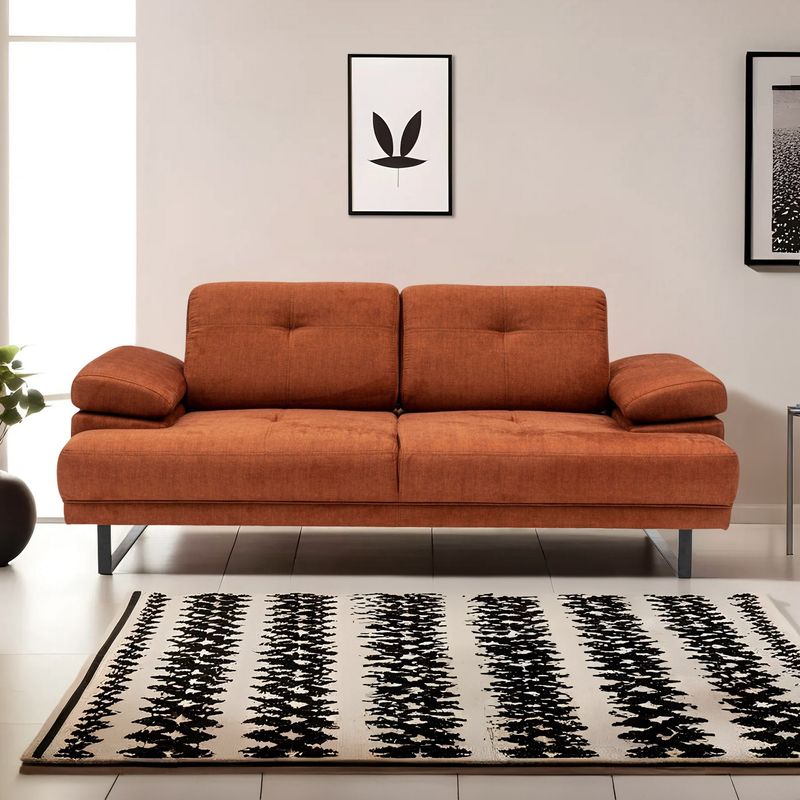 Casa si Gradina - Mobilier - Canapele si coltare - Canapele - Canapea extensibila, Hanah Home, lemn fag, portocaliu, 199x99x83 cm - Infinity.ro