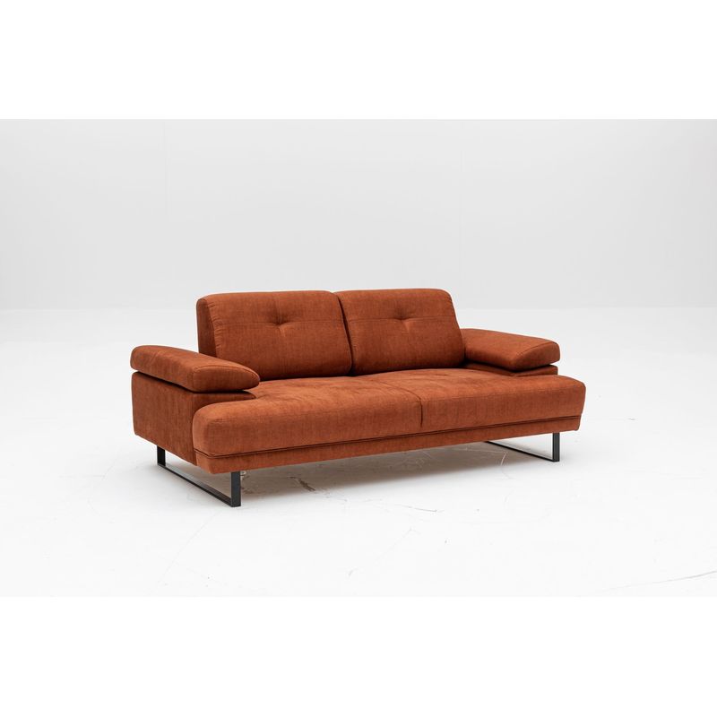 Casa si Gradina - Mobilier - Canapele si coltare - Canapele - Canapea extensibila, Hanah Home, lemn fag, portocaliu, 199x99x83 cm - Infinity.ro