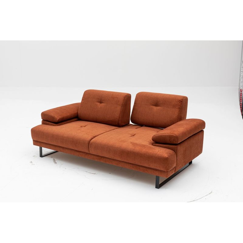 Casa si Gradina - Mobilier - Canapele si coltare - Canapele - Canapea extensibila, Hanah Home, lemn fag, portocaliu, 199x99x83 cm - Infinity.ro