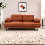 Casa si Gradina - Mobilier - Canapele si coltare - Canapele - Canapea extensibila, Hanah Home, lemn fag, portocaliu, 199x99x83 cm - Infinity.ro