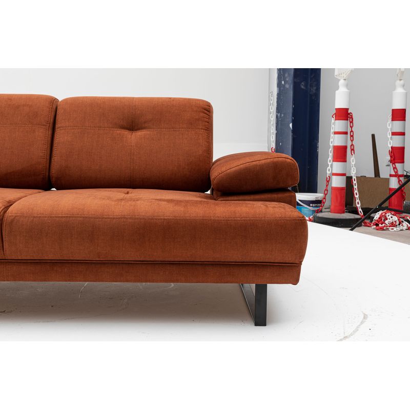 Casa si Gradina - Mobilier - Canapele si coltare - Canapele - Canapea extensibila, Hanah Home, lemn fag, portocaliu, 199x99x83 cm - Infinity.ro