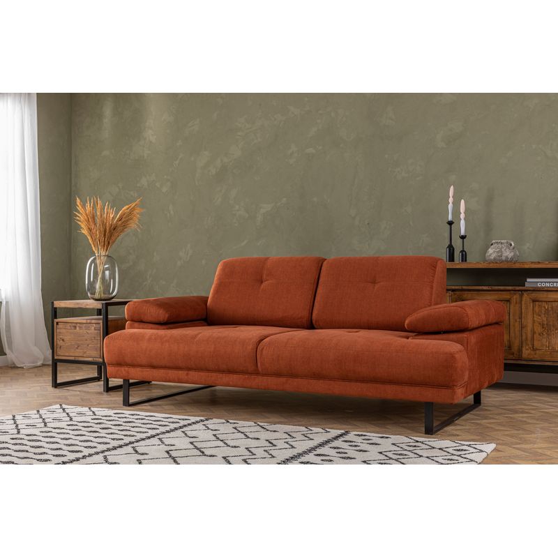 Casa si Gradina - Mobilier - Canapele si coltare - Canapele - Canapea extensibila, Hanah Home, lemn fag, portocaliu, 199x99x83 cm - Infinity.ro
