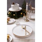 Casa si Gradina - Bucatarie si vesela - Vesela si tacamuri - Farfurii si boluri - Set farfurii de servire, Hermia, portelan, alb si auriu, 27 cm, 4 piese - Infinity.ro