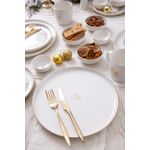 Casa si Gradina - Bucatarie si vesela - Vesela si tacamuri - Farfurii si boluri - Set farfurii de servire, Hermia, portelan, alb si auriu, 27 cm, 4 piese - Infinity.ro