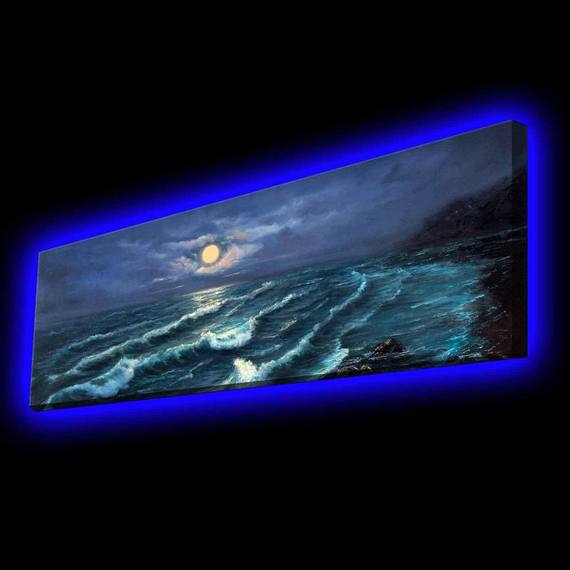 Casa si Gradina - Electrice - Tablouri electrice si accesorii - Tablou canvas cu led, Wallxpert, poliester, multicolor, 30x90 cm - Infinity.ro