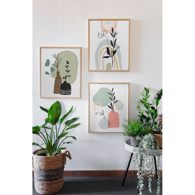 Casa si Gradina - Decoratiuni - Tablouri - Set tablouri decorative inramate, Wallxpert, lemn masiv, multicolor, 33x48 cm (3 bucati), 786DKT1275 - Infinity.ro