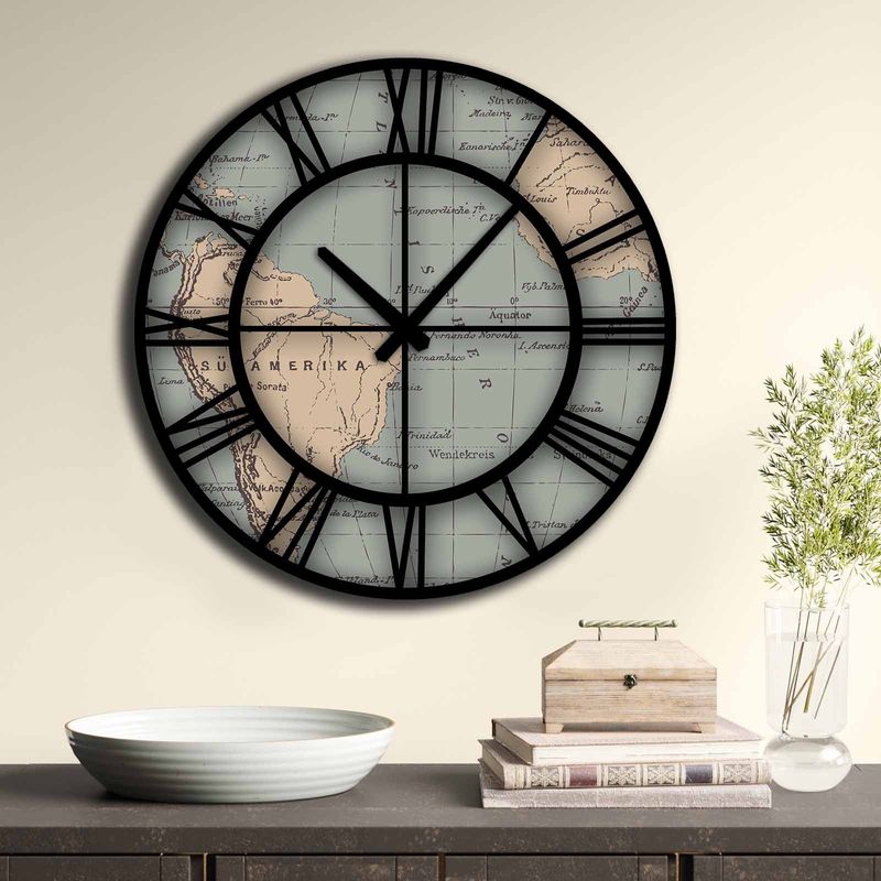 Casa si Gradina - Decoratiuni - Ceasuri - Ceas decorativ, Wallxpert, mdf, multicolor, 50 cm, 238HMA6227 - Infinity.ro