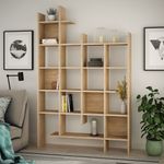 Casa si Gradina - Mobilier - Biblioteci si rafturi - Biblioteci - Biblioteca, Hanah Home, PAL melaminat, stejar, 122x25.5x188 cm - Infinity.ro