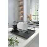 Casa si Gradina - Bucatarie si vesela - Organizare si depozitare bucatarie - Scurgator vase - Scurgator de vase, Hermia, metal, negru, 35,5x29,5x11 cm - Infinity.ro