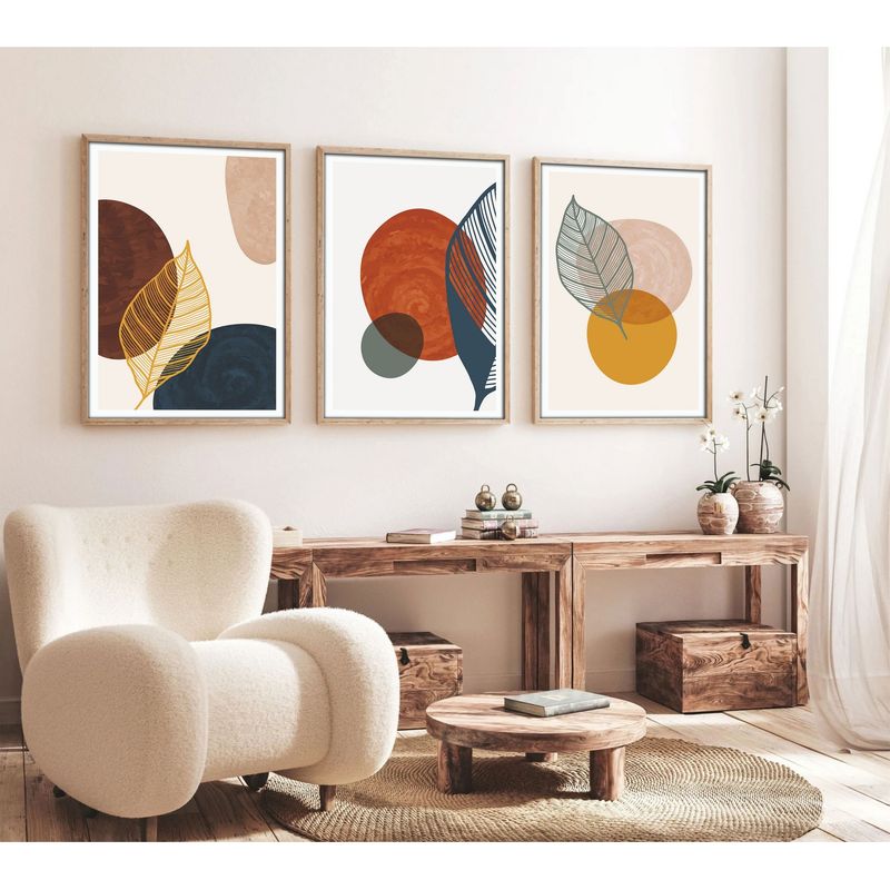 Casa si Gradina - Decoratiuni - Tablouri - Tablou decorativ inramat, Wallxpert, mdf, multicolor, 50x70 cm, 3 piese, 693BSE1518 - Infinity.ro