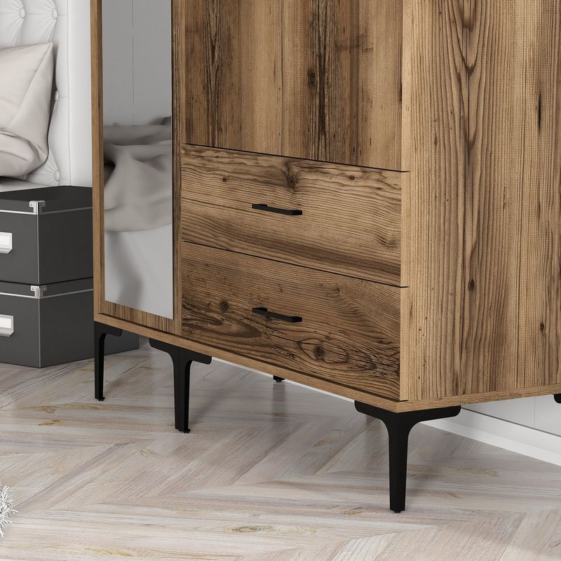 Casa si Gradina - Mobilier - Dulapuri si sifoniere - Sifoniere - Sifonier, Hanah Home, pal melaminat, nuc, 120x47.5x201.4 cm, 845HCT5457 - Infinity.ro