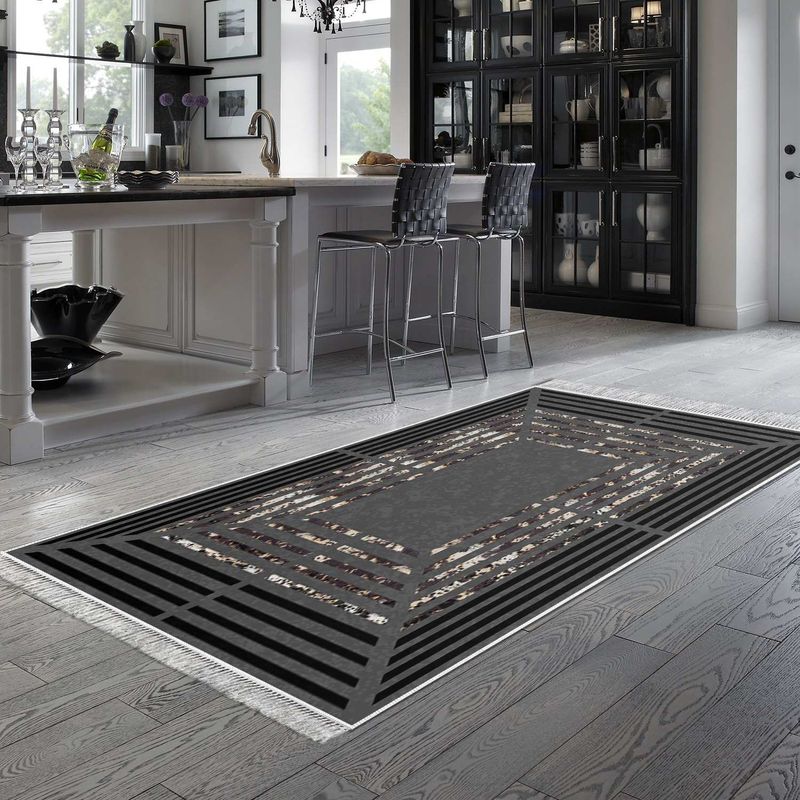 Casa si Gradina - Textile si covoare - Covoare - Covoare casa - Covor, Conceptum Hypnose, antracit, 100x150 cm, 100% poliester, antiderapant, lavabil la masina, 955ANR3580 - Infinity.ro