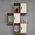 Casa si Gradina - Mobilier - Biblioteci si rafturi - Rafturi - Raft de perete, Hanah Home, pal melaminat, nuc si crem, 50x20x112.6 cm - Infinity.ro