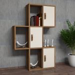 Casa si Gradina - Mobilier - Biblioteci si rafturi - Rafturi - Raft de perete, Hanah Home, pal melaminat, nuc si crem, 50x20x112.6 cm - Infinity.ro