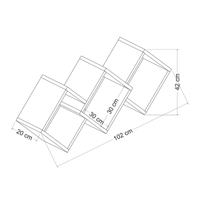 Casa si Gradina - Mobilier - Biblioteci si rafturi - Etajere - Etajera de perete, Hanah Home, pal melaminat, alb, 102x42x20 cm - Infinity.ro