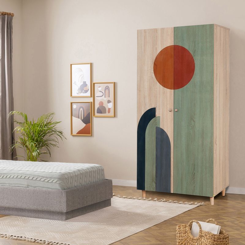 Casa si Gradina - Mobilier - Dulapuri si sifoniere - Sifoniere - Sifonier, Hanah Home, pal melaminat, sonoma, 90x52x192 cm - Infinity.ro