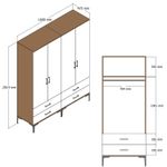 Casa si Gradina - Mobilier - Dulapuri si sifoniere - Sifoniere - Dulap, Hanah Home, pal melaminat, nuc si crem, 160x47.5x201.4 cm, 845HCT5486 - Infinity.ro