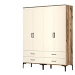 Casa si Gradina - Mobilier - Dulapuri si sifoniere - Sifoniere - Dulap, Hanah Home, pal melaminat, nuc si crem, 160x47.5x201.4 cm, 845HCT5486 - Infinity.ro