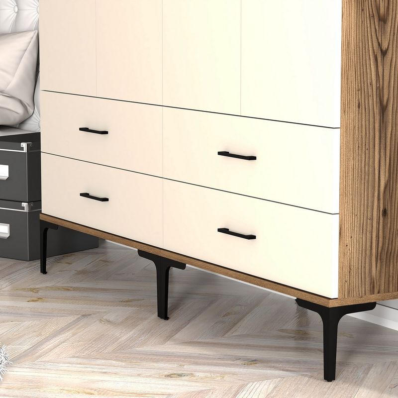 Casa si Gradina - Mobilier - Dulapuri si sifoniere - Sifoniere - Dulap, Hanah Home, pal melaminat, nuc si crem, 160x47.5x201.4 cm, 845HCT5486 - Infinity.ro