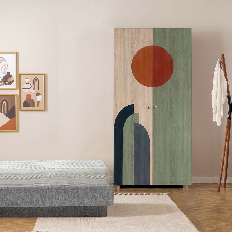 Casa si Gradina - Mobilier - Dulapuri si sifoniere - Sifoniere - Sifonier, Hanah Home, pal melaminat, sonoma, 90x52x192 cm - Infinity.ro
