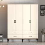 Casa si Gradina - Mobilier - Dulapuri si sifoniere - Sifoniere - Dulap, Hanah Home, pal melaminat, nuc si crem, 160x47.5x201.4 cm, 845HCT5486 - Infinity.ro