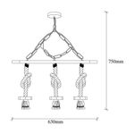 Casa si Gradina - Corpuri si surse de iluminat - Lustre si pendule - Candelabru, Opviq, lemn, negru si natur, 63x11x75 cm - Infinity.ro