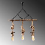 Casa si Gradina - Corpuri si surse de iluminat - Lustre si pendule - Candelabru, Opviq, lemn, negru si natur, 63x11x75 cm - Infinity.ro