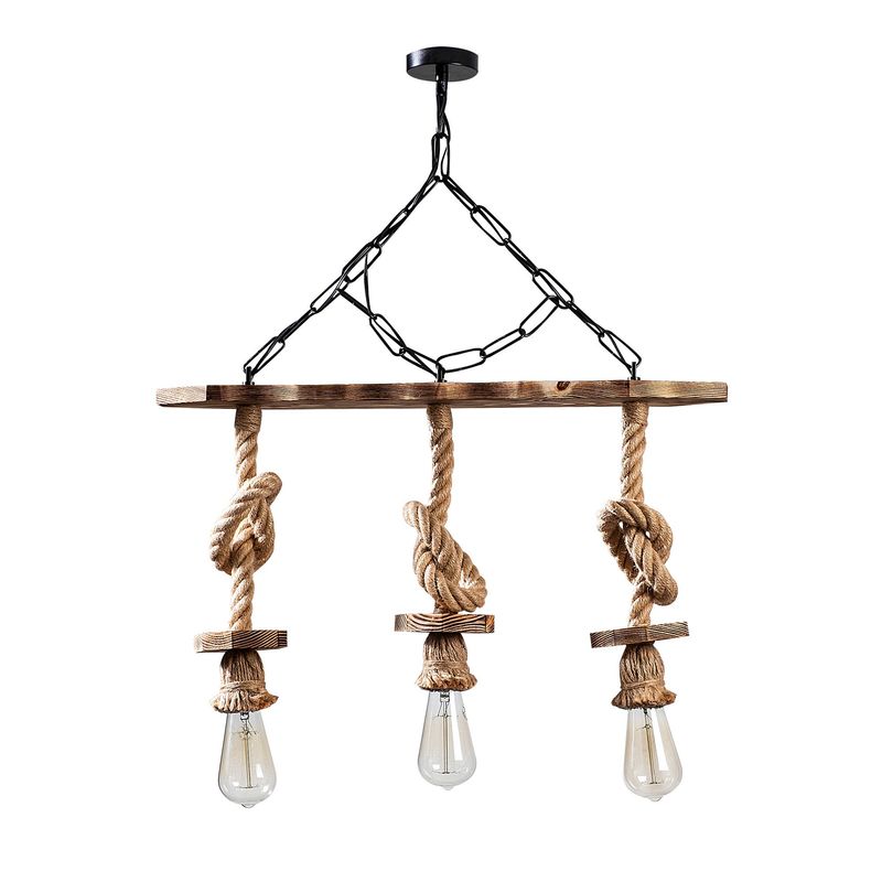 Casa si Gradina - Corpuri si surse de iluminat - Lustre si pendule - Candelabru, Opviq, lemn, negru si natur, 63x11x75 cm - Infinity.ro