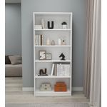 Casa si Gradina - Mobilier - Biblioteci si rafturi - Biblioteci - Biblioteca, Hanah Home, pal melaminat, alb, 80x28x180 cm - Infinity.ro
