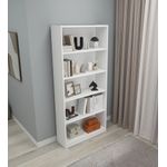 Casa si Gradina - Mobilier - Biblioteci si rafturi - Biblioteci - Biblioteca, Hanah Home, pal melaminat, alb, 80x28x180 cm - Infinity.ro