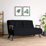 Casa si Gradina - Mobilier - Canapele si coltare - Canapele - Canapea extensibila, Hanah Home, metal si poliester, negru, 175x133 cm - Infinity.ro