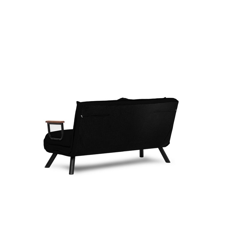 Casa si Gradina - Mobilier - Canapele si coltare - Canapele - Canapea extensibila, Hanah Home, metal si poliester, negru, 175x133 cm - Infinity.ro