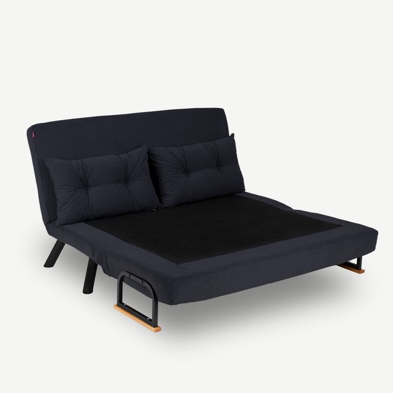 Casa si Gradina - Mobilier - Canapele si coltare - Canapele - Canapea extensibila, Hanah Home, metal si poliester, negru, 175x133 cm - Infinity.ro