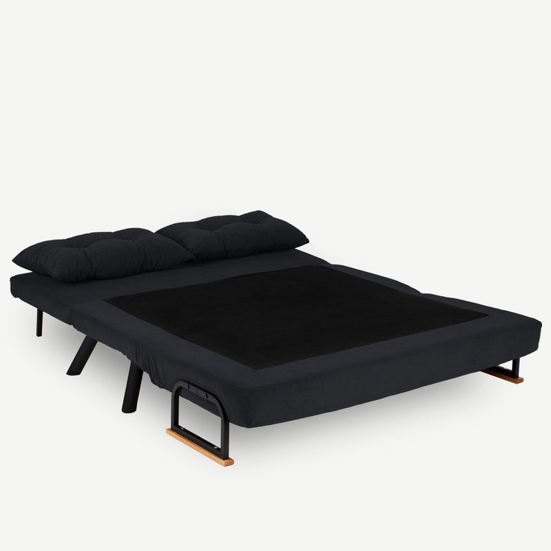 Casa si Gradina - Mobilier - Canapele si coltare - Canapele - Canapea extensibila, Hanah Home, metal si poliester, negru, 175x133 cm - Infinity.ro