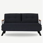 Casa si Gradina - Mobilier - Canapele si coltare - Canapele - Canapea extensibila, Hanah Home, metal si poliester, negru, 175x133 cm - Infinity.ro