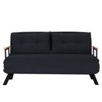 Casa si Gradina - Mobilier - Canapele si coltare - Canapele - Canapea extensibila, Hanah Home, metal si poliester, negru, 175x133 cm - Infinity.ro