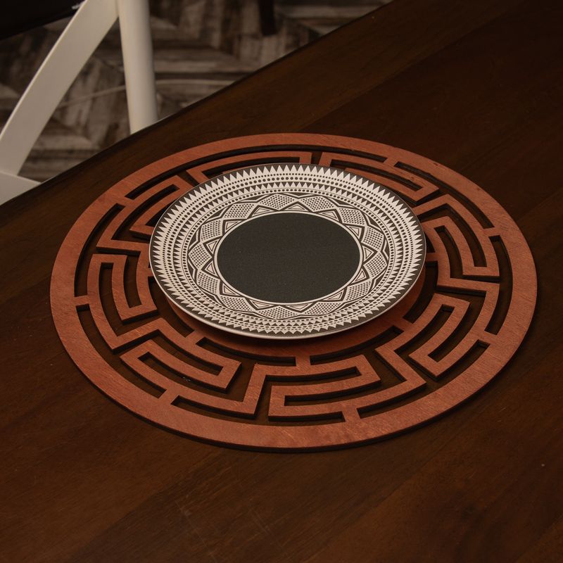 Casa si Gradina - Textile si covoare - Textile bucatarie - Fete de masa - Set covorase de masa, Hermia, lemn, roz, 36x36 cm, 6 bucati - Infinity.ro