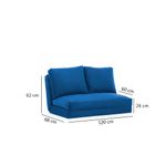 Casa si Gradina - Mobilier - Canapele si coltare - Canapele - Canapea extensibila, Hanah Home, metal, textil poliester, albastru, 185x120 cm - Infinity.ro