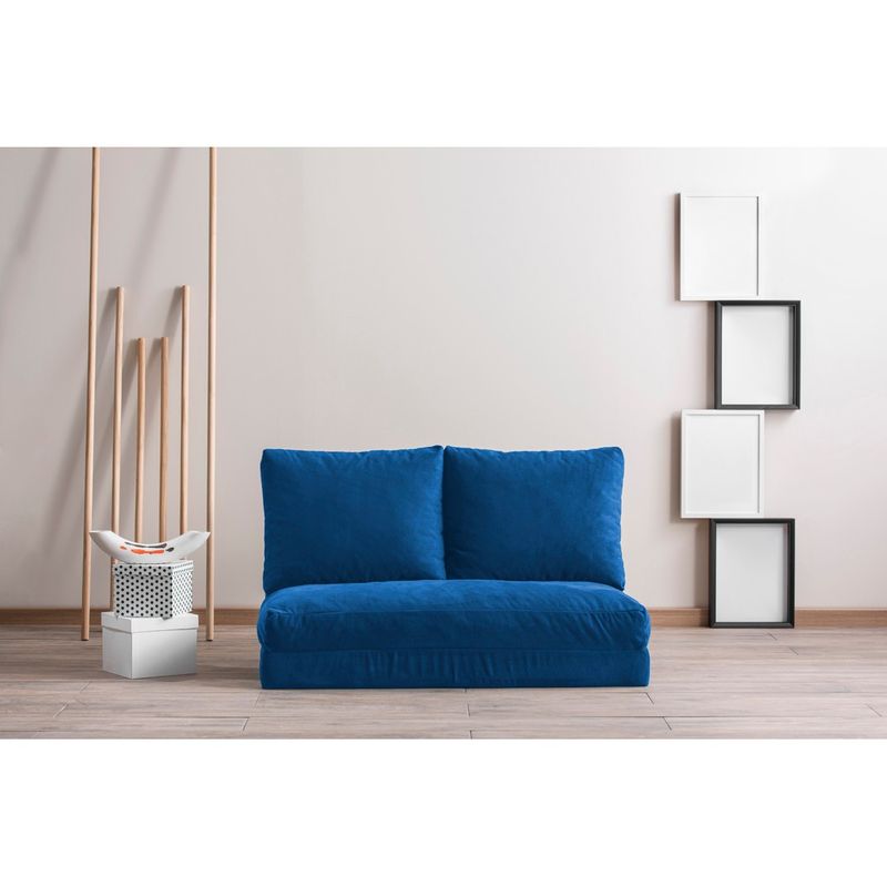 Casa si Gradina - Mobilier - Canapele si coltare - Canapele - Canapea extensibila, Hanah Home, metal, textil poliester, albastru, 185x120 cm - Infinity.ro