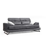 Casa si Gradina - Mobilier - Canapele si coltare - Canapele - Canapea 3 locuri, Hanah Home, lemn fag si pal, antracit, 225x92x79 cm - Infinity.ro