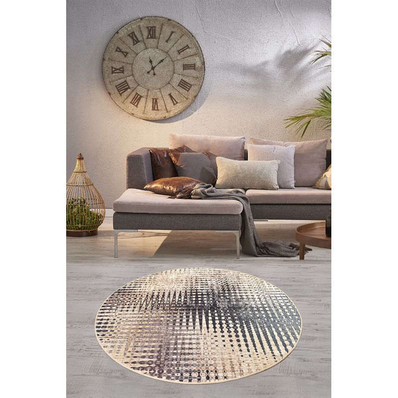 Casa si Gradina - Textile si covoare - Covoare - Covoare casa - Covor rotund, Conceptum Hypnose, multicolor, 140 cm, 100% poliester, antiderapant, lavabil la masina, 882CHL1307 - Infinity.ro