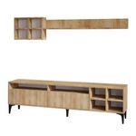Casa si Gradina - Mobilier - Comode si corpuri - Comode - Comoda tv, Hanah Home, pal melaminat, stejar, 180x35x52 cm, 393MRD1207 - Infinity.ro
