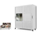 Casa si Gradina - Mobilier - Dulapuri si sifoniere - Sifoniere - Sifonier, Hanah Home, pal melaminat, alb, 190x60x216 cm - Infinity.ro
