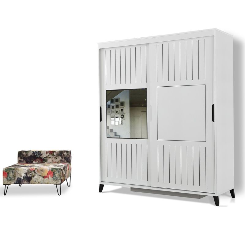 Casa si Gradina - Mobilier - Dulapuri si sifoniere - Sifoniere - Sifonier, Hanah Home, pal melaminat, alb, 190x60x216 cm - Infinity.ro