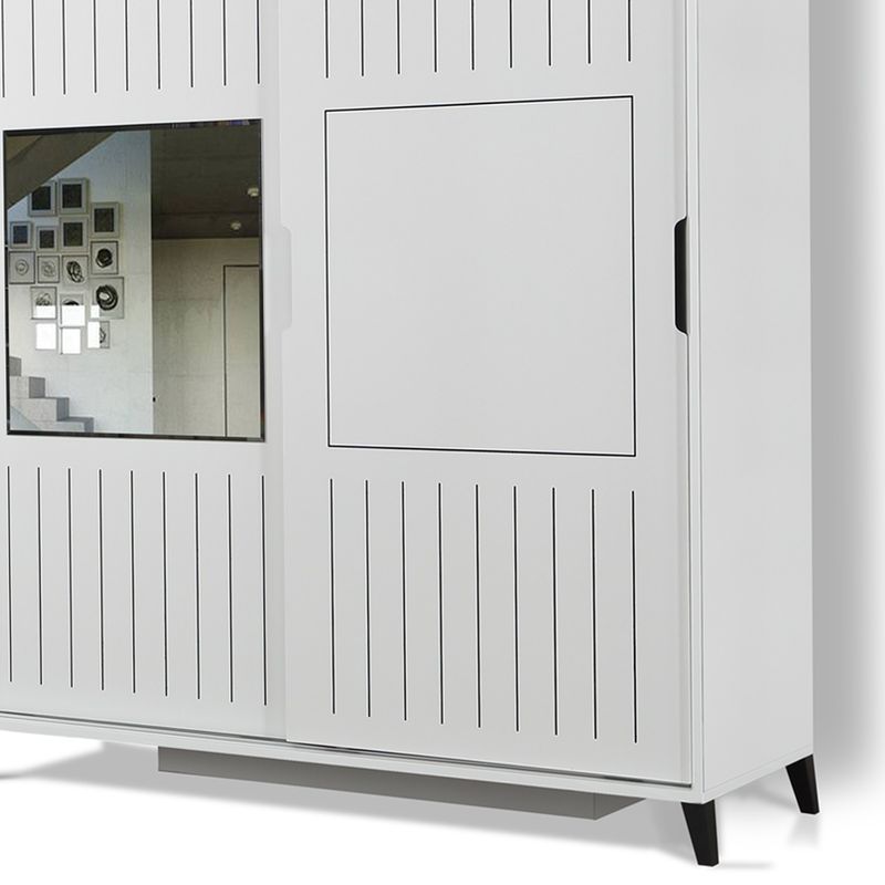 Casa si Gradina - Mobilier - Dulapuri si sifoniere - Sifoniere - Sifonier, Hanah Home, pal melaminat, alb, 190x60x216 cm - Infinity.ro
